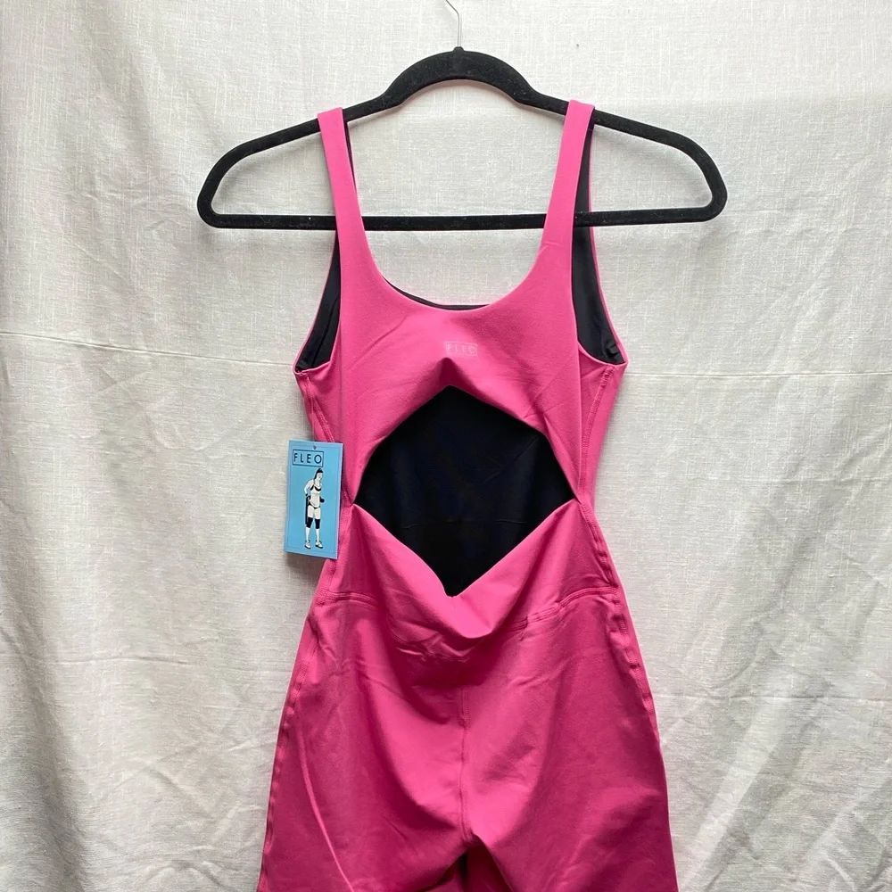 Fleo Bodysuit Small Pink Activewear Singlet One Piece Weightlifting NEW - Picture 2 of 15